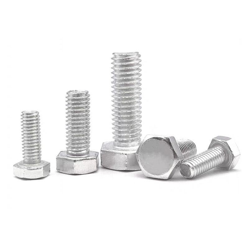 Fijación métrica de aluminio 606 con rosca izquierda, tuerca y perno hexagonal