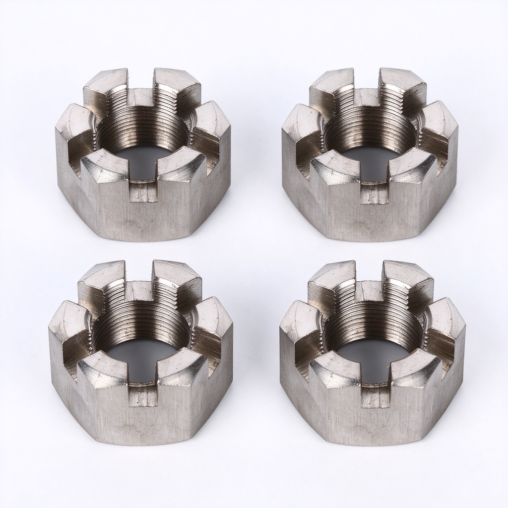 S304 Hex Slotted Nut DIN 935 Stainless Steel Castle Nut M5 M6 M8 M10 Precision Machined Slotted Nut for Industrial Fastening