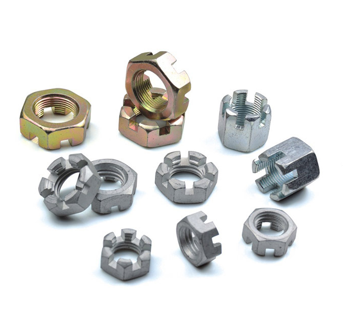 S304 Hex Slotted Nut DIN 935 Stainless Steel Castle Nut M5 M6 M8 M10 Precision Machined Slotted Nut for Industrial Fastening