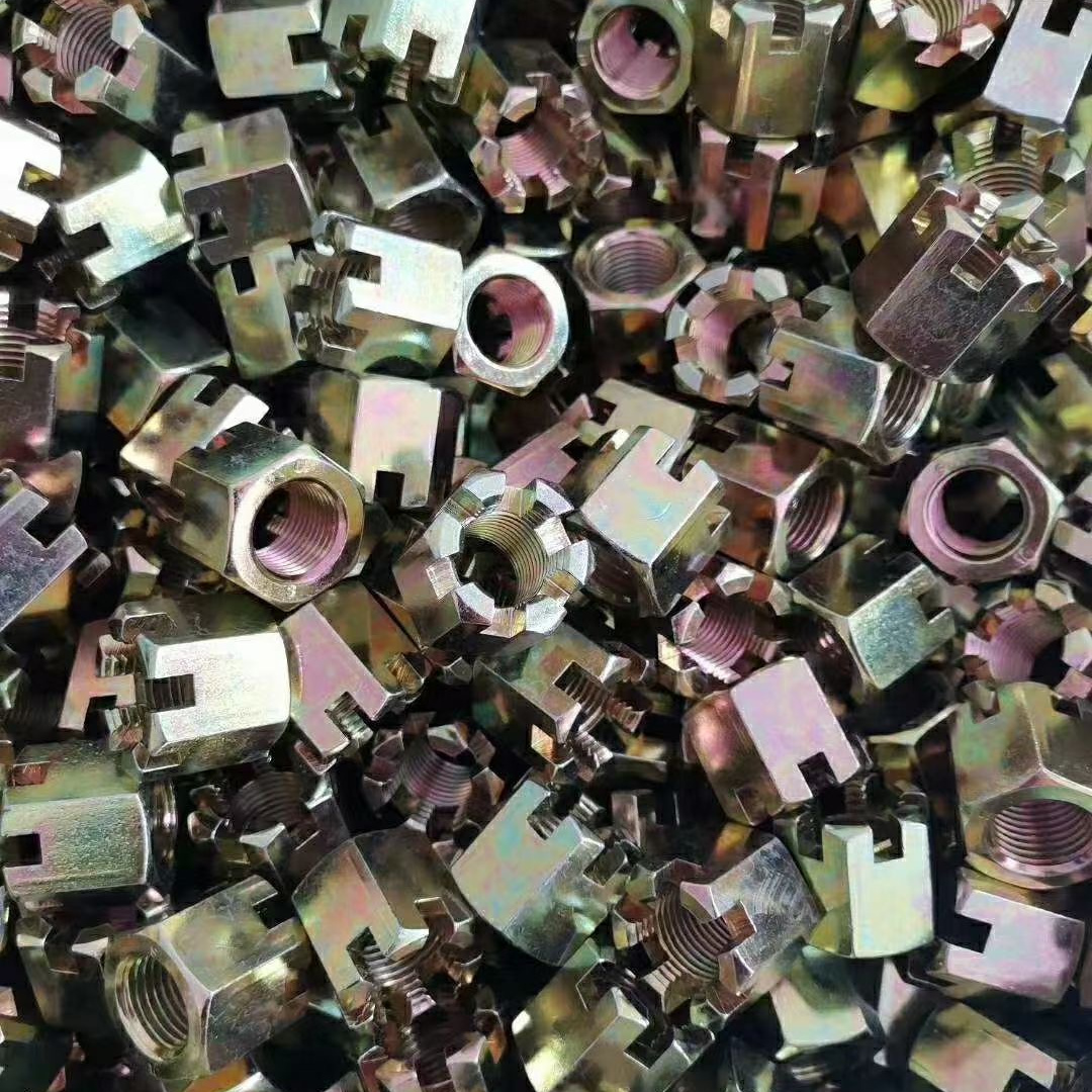 S304 Hex Slotted Nut DIN 935 Stainless Steel Castle Nut M5 M6 M8 M10 Precision Machined Slotted Nut for Industrial Fastening