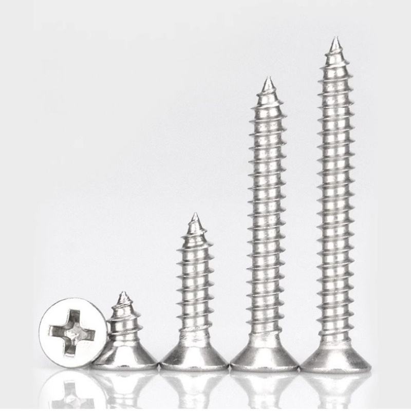 GB846 DIN7982 A2-70 Stainless Steel 304 M1-M8 ST2.2-ST9.5 Phillips Drive Cross Recessed Countersunk Head Self Tapping Screw