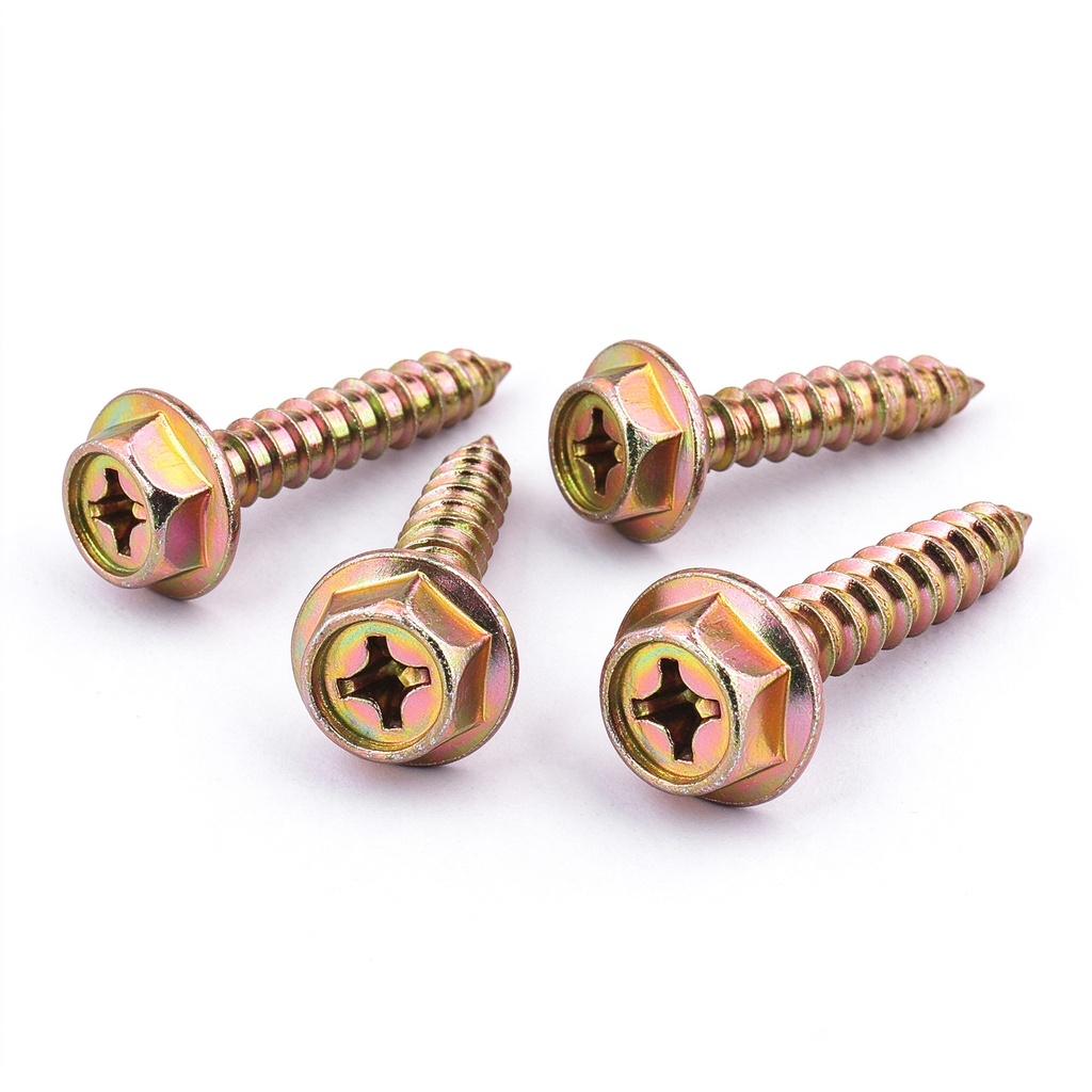 OEM ODM Available GB/T 16824.1 Carbon Steel Yellow Zinc Plated Hex Head Flange Screws for Transformer Cooling Fins Industry