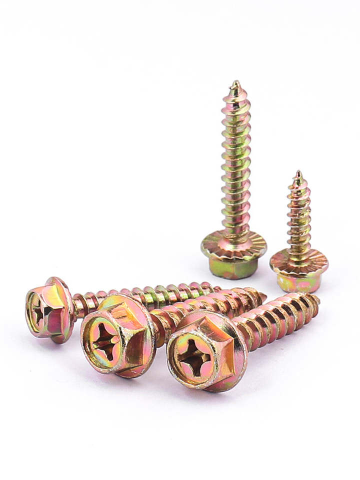OEM ODM Available GB/T 16824.1 Carbon Steel Yellow Zinc Plated Hex Head Flange Screws for Transformer Cooling Fins Industry