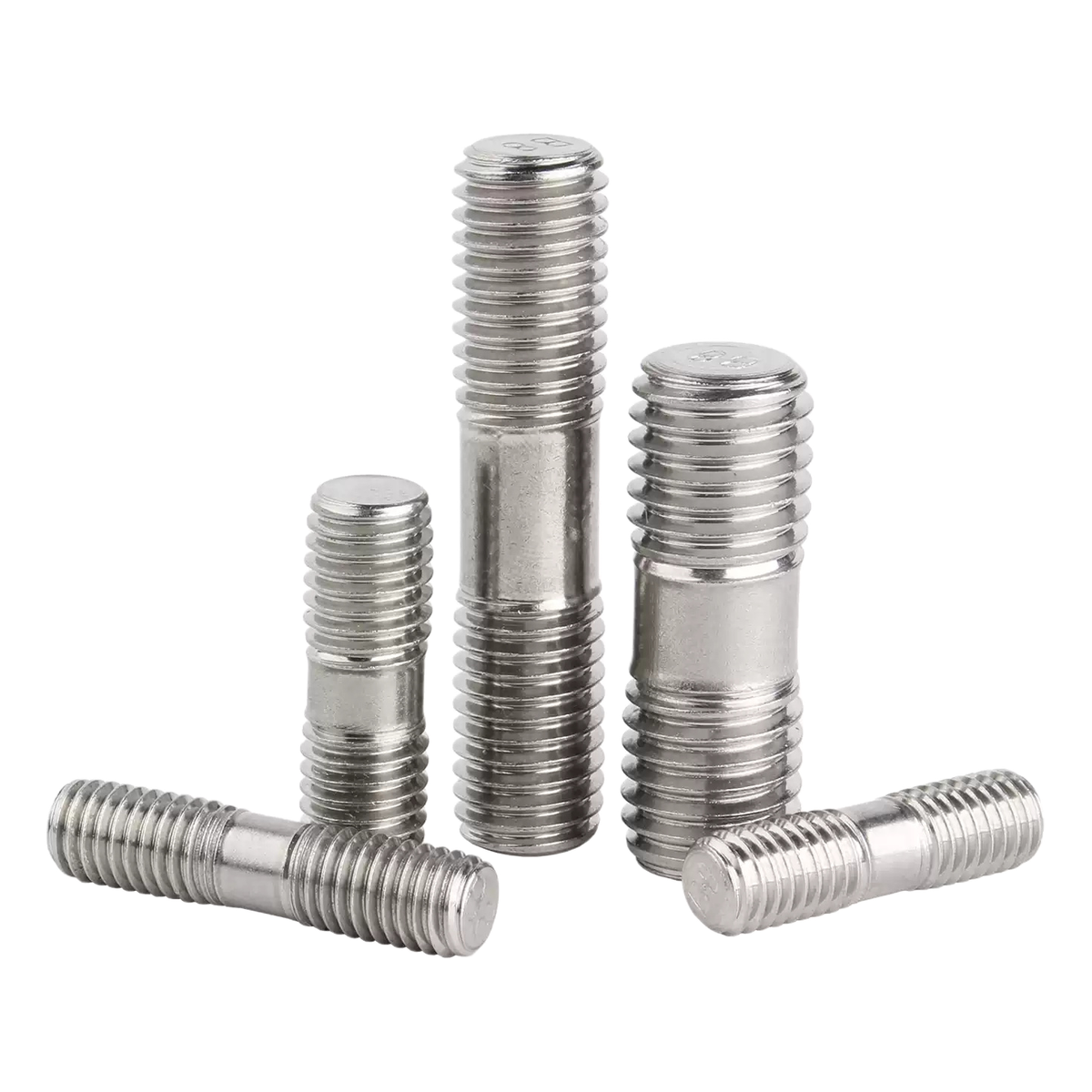 304 Stainless Steel Carbon Steel DIN976 GB901 Extended Double End Threaded Studs Dual End Stud Bolts for Industrial Flanges