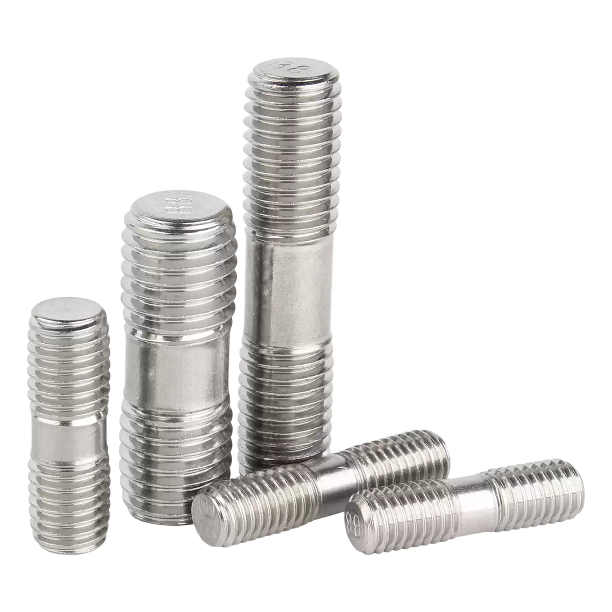 304 Stainless Steel Carbon Steel DIN976 GB901 Extended Double End Threaded Studs Dual End Stud Bolts for Industrial Flanges